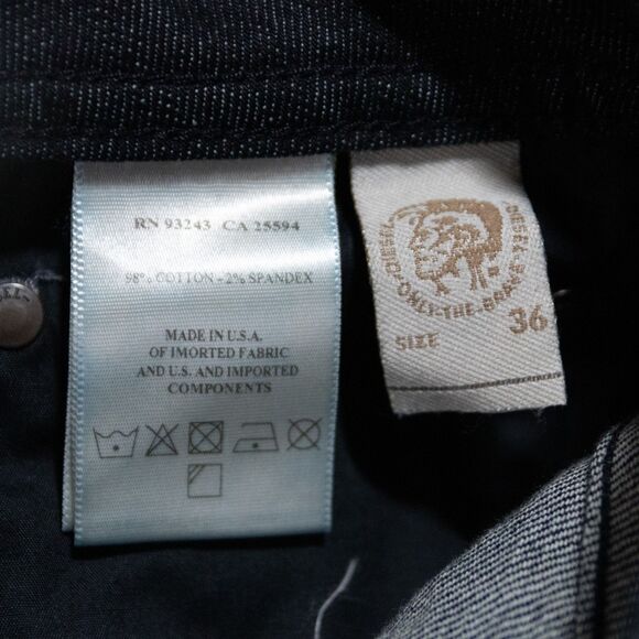 Diesel Zathan Stretch Regular Boot Cut Denim Blue Jeans Mens Size 37x32 USA Made - Picture 6 of 9